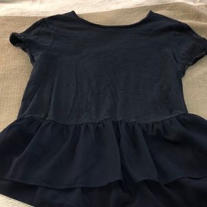 Banana Republic navy blue peplum t-shirt